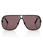 Tom Ford Men Pilot Frame Shiny Ink Black Sunglasses