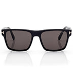 Tom Ford Men Sqaure Frame Shiny Black Sunglasses