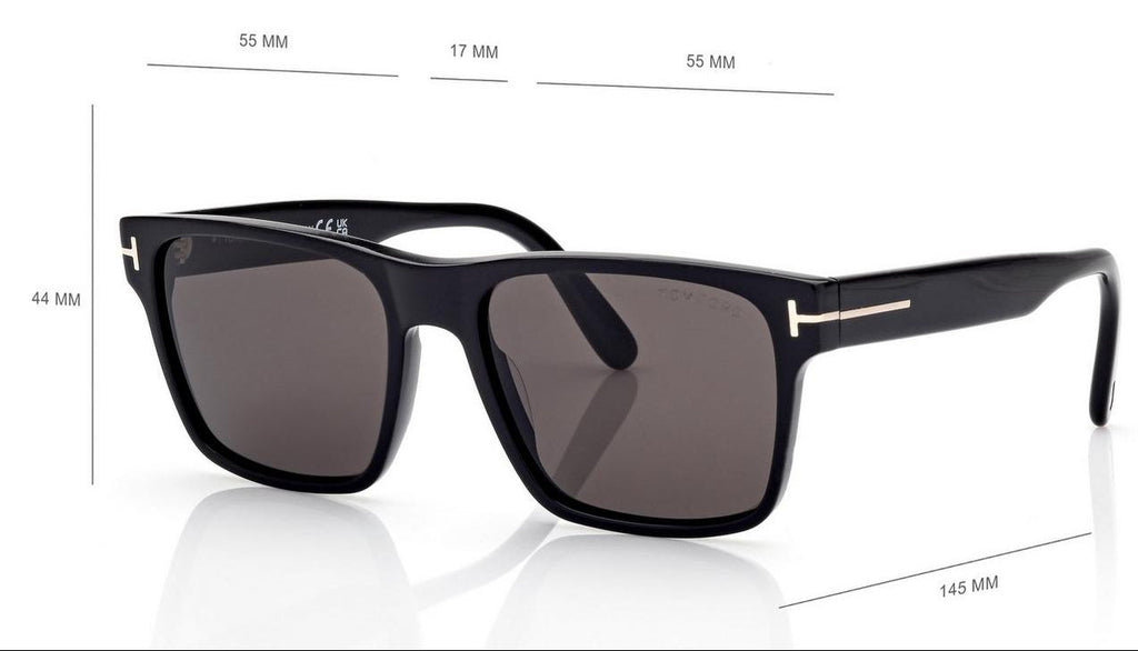 Tom Ford Women Rectangle Frame Black Sunglasses