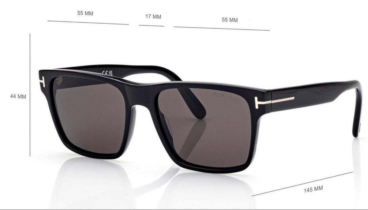 Tom Ford Women Rectangle Frame Black Sunglasses