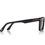 Tom Ford Men Square Frame Smoke Black Sunglasses