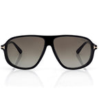 Tom Ford Women Pilot Frame Shine Black Sunglasses