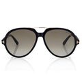 Tom Ford Men Pilot Frame Matte Shiny Black Sunglasses