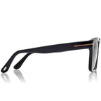 Tom Ford Men Sqaure Frame Shiny Deep Black Sunglasses