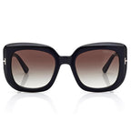 Tom Ford Women Square Frame Opaque Black Sunglasses