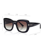 Tom Ford Women Square Frame Opaque Black Sunglasses