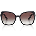 Tom Ford Women Cat Eye Frame Pure Black Sunglasses