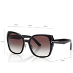 Tom Ford Women Cat Eye Frame Pure Black Sunglasses