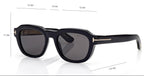 Tom Ford Men Square Frame Shiny Dusty Black Sunglasses