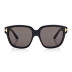 Tom Ford Women Square Frame Pitch Black Sunglasses