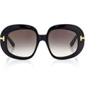 Tom Ford Women Round Frame Espresso Black Sunglasses