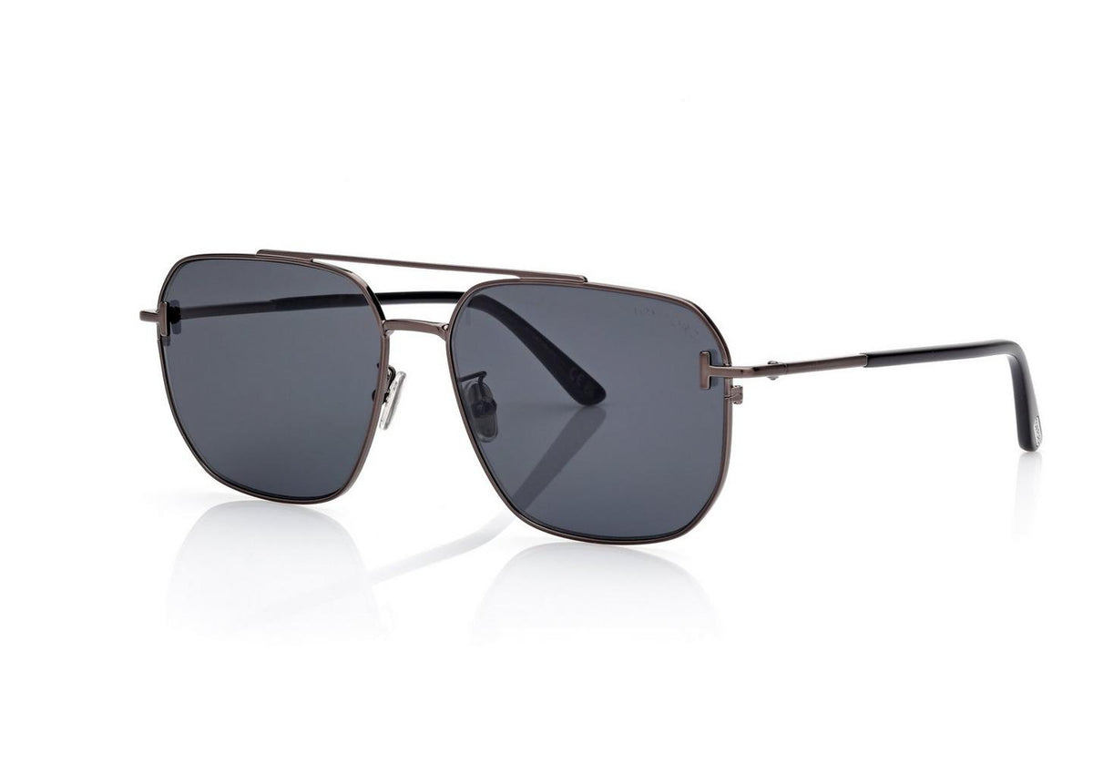 Tom Ford Women Navigator Frame Shiny Gunmetal Sunglasses