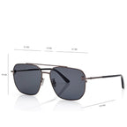 Tom Ford Men Navigator Frame Shiny Gunmetal Sunglasses