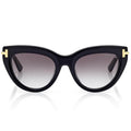 Tom Ford Women Cat-Eye Frame Shiny Black Sunglasses