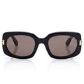 Tom Ford Men Rectangular Frame Shiny Dusty Black Sunglasses