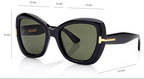 Tom Ford Women Butterfly Frame Shiny Black Sunglasses