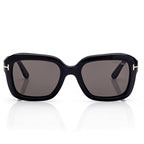 Tom Ford Women Square Frame Metallic Black Sunglasses