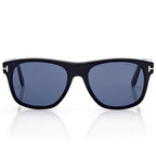 Tom Ford Men Round Square Frame Shiny Black Sunglasses