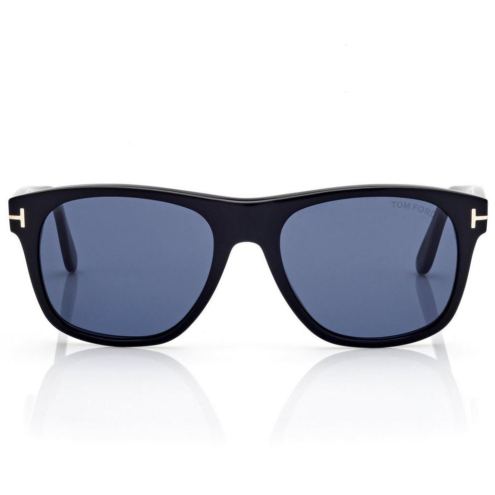 Tom Ford Men Round Square Frame Shiny Black Sunglasses