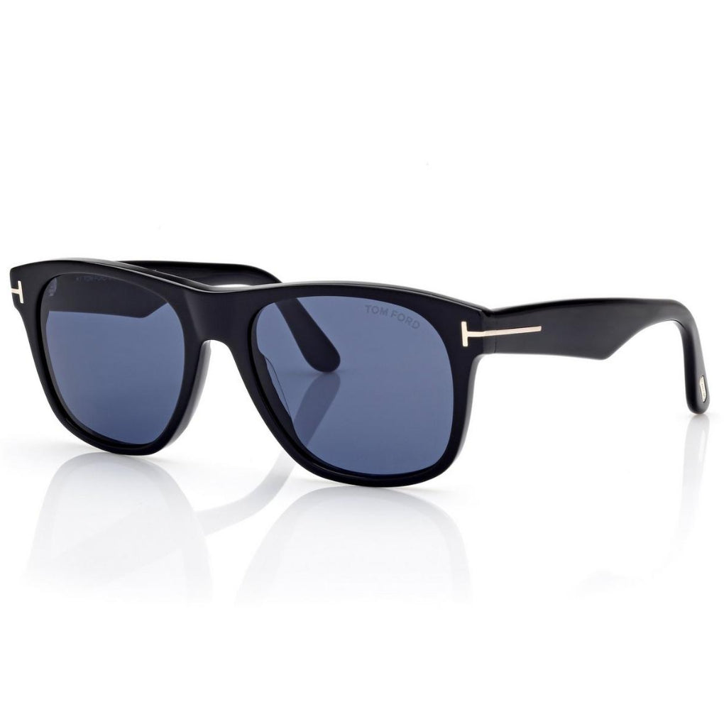 Tom Ford Men Round Square Frame Shiny Black Sunglasses