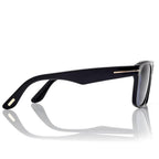 Tom Ford Men Round Square Frame Shiny Black Sunglasses
