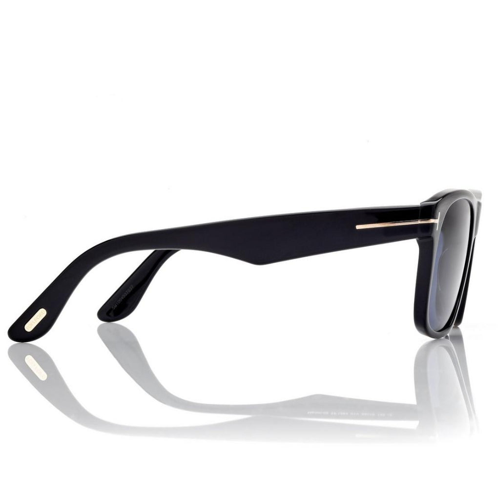 Tom Ford Men Round Square Frame Shiny Black Sunglasses