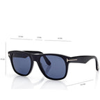 Tom Ford Men Round Square Frame Shiny Black Sunglasses