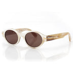 Tom Ford Men Round Frame Shiny Coloured Horn Sunglasses