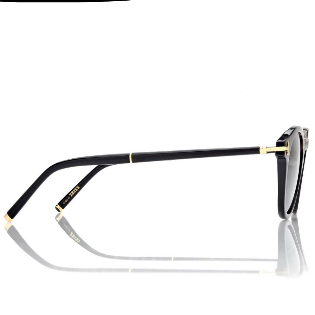 Tom Ford Men Round Frame Black Horn Sunglasses