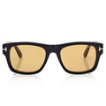 Tom Ford Men Round Square Frame Shiny Smoky Black Sunglasses