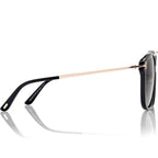 Tom Ford Women Pilot Frame Black Sunglasses