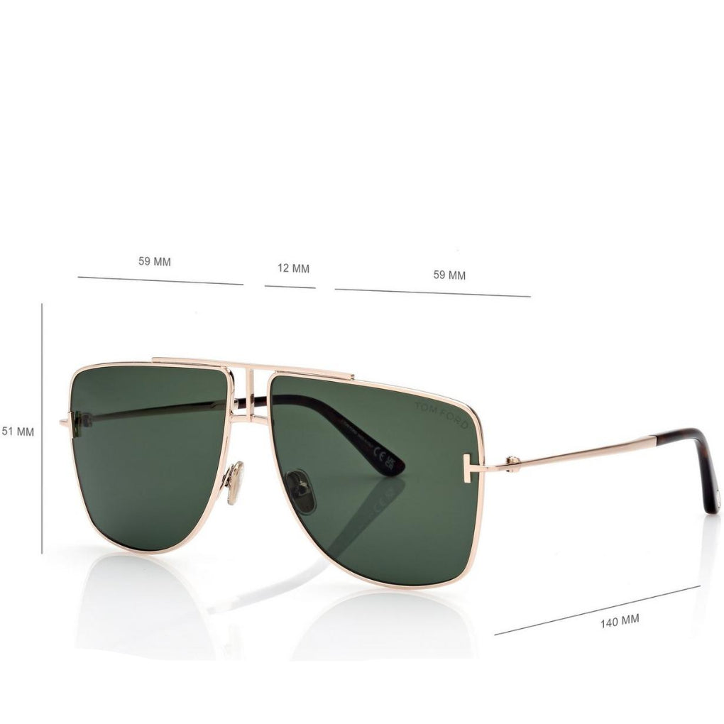 Tom Ford Men Navigator Frame Rose Gold Sunglasses