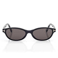 Tom Ford Women Oval Frame Matte Black Sunglasses