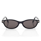Tom Ford Women Oval Frame Matte Black Sunglasses