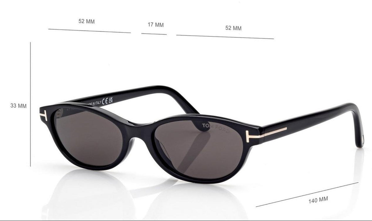 Tom Ford Women Oval Frame Matte Black Sunglasses