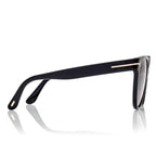 Tom Ford Women Round Frame Pitch Black Sunglasses