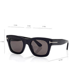 Tom Ford Women Square Frame Espresso Black Sunglasses