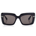 Tom Ford Women Cat Eye Frame Lava Black Sunglasses