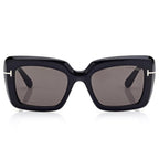 Tom Ford Women Cat Eye Frame Lava Black Sunglasses