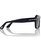 Tom Ford Women Cat Eye Frame Lava Black Sunglasses
