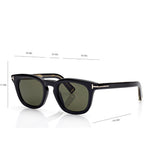 Tom Ford Men Round Sqaure Shiny Natural Black Sunglasse