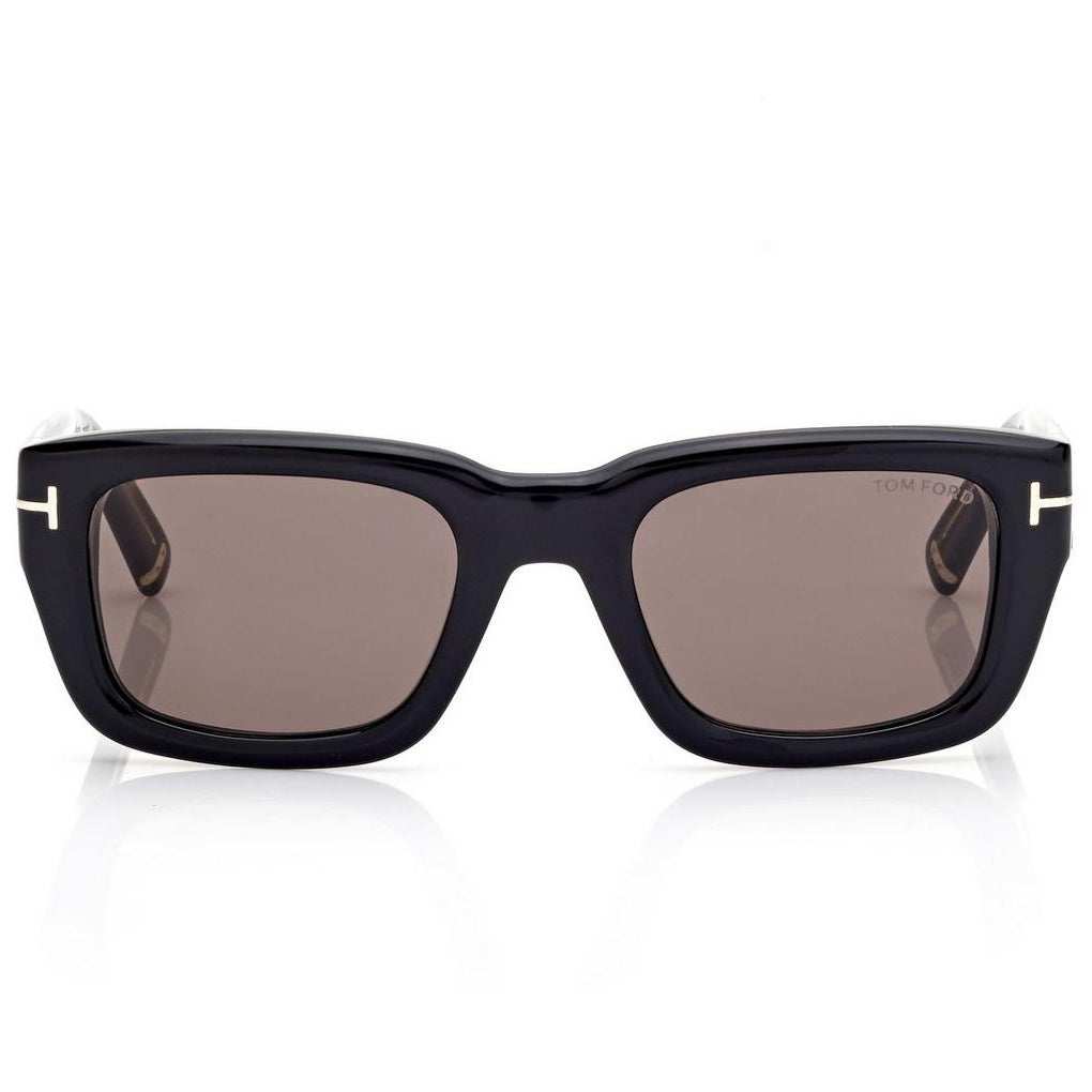 Tom Ford Men Sqaure Frame Dark Shiny Black Sunglasses