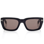 Tom Ford Men Sqaure Frame Dark Shiny Black Sunglasses