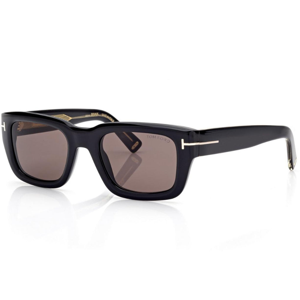 Tom Ford Men Sqaure Frame Dark Shiny Black Sunglasses