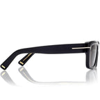 Tom Ford Men Sqaure Frame Dark Shiny Black Sunglasses