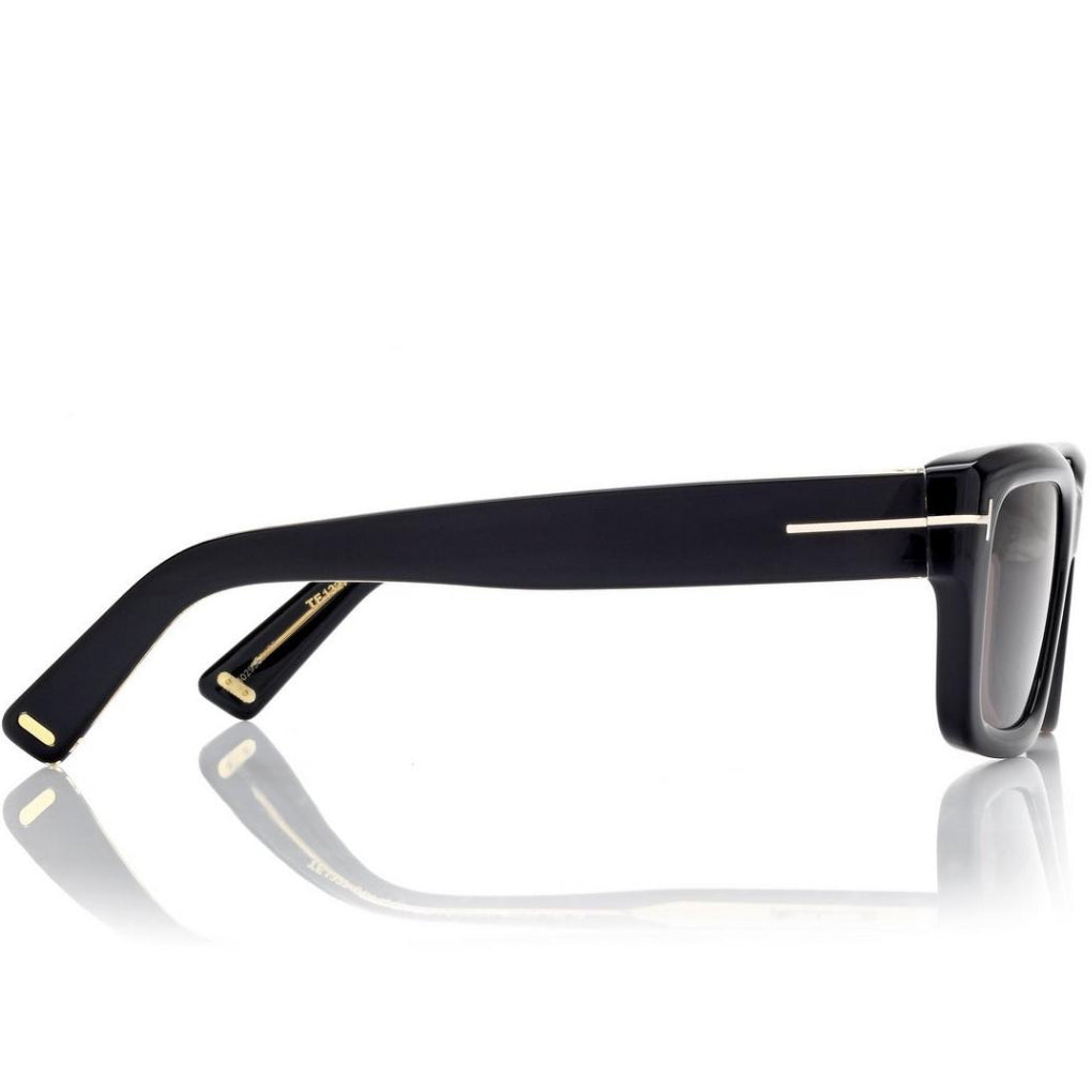 Tom Ford Men Sqaure Frame Dark Shiny Black Sunglasses