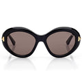 Tom Ford Women Oval Frame Onyx Black Sunglasses