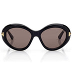 Tom Ford Women Oval Frame Onyx Black Sunglasses