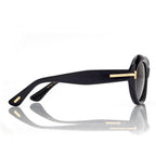 Tom Ford Women Oval Frame Onyx Black Sunglasses