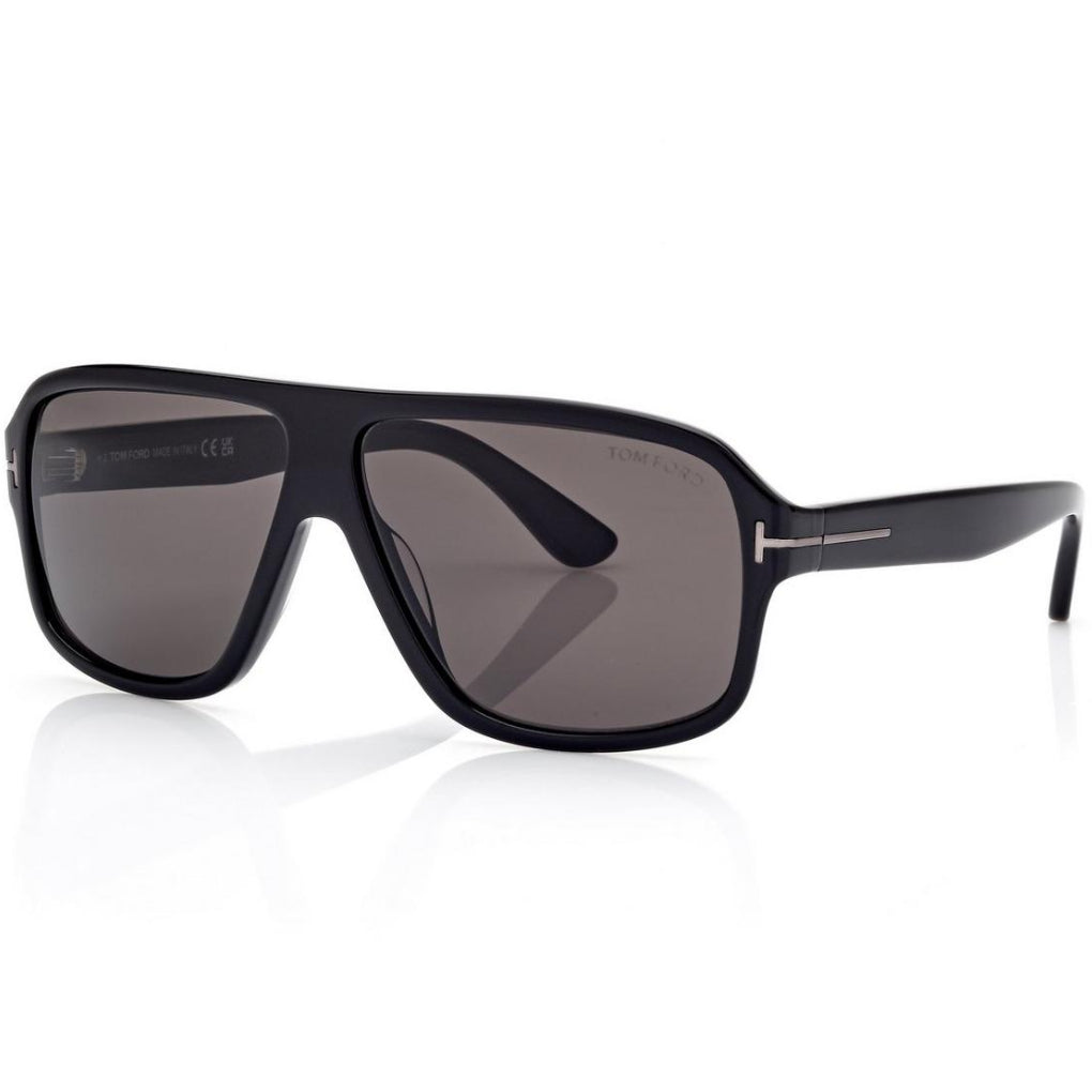 Tom Ford Women Pilot Frame Shiny Deep Black Sunglasses